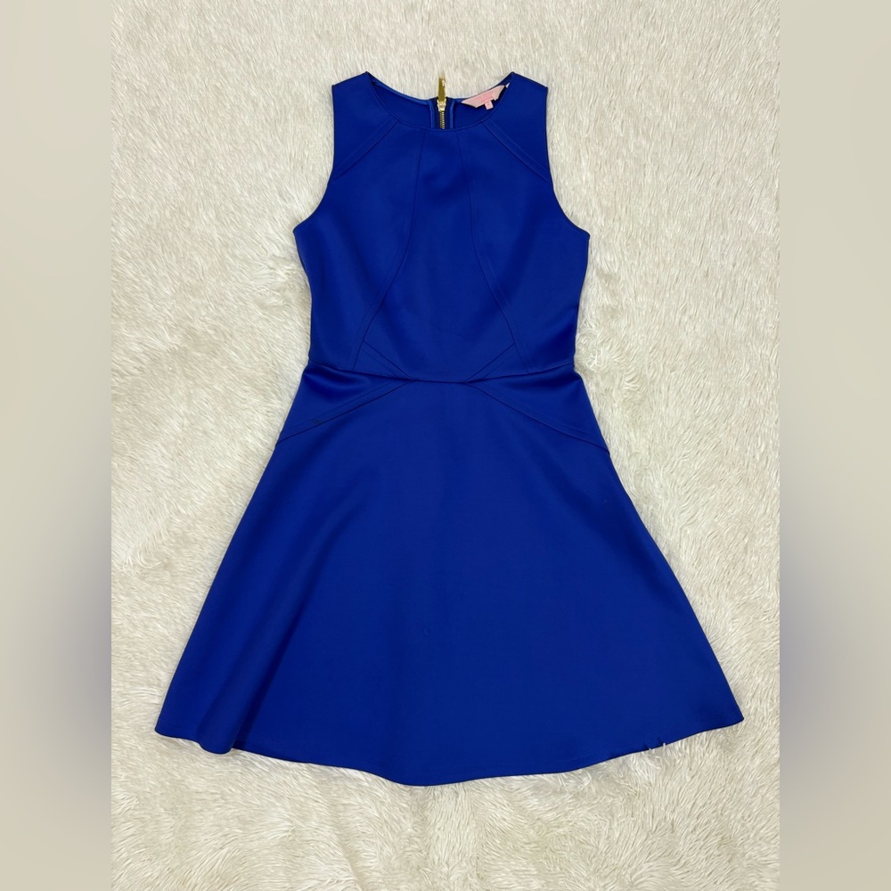 Ted Baker Royal Blue Dress with Gold Zipper